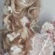Hair pearl garland 1,5 m, Silk Flower garland, Bride wreath, Pearl Hair, Wedding hair