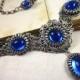 Sapphire Blue Renaissance Necklace, Medieval Jewelry, Tudor Garb, Queen, Italian Renaissance, Ren Faire, Marie Antoinette, Choose Your Color