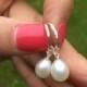 Freshwater Teardrop Pearl Earring, Leverback, Pearl Drop Earring, Simple Pearl Earrings, Sterling Silver wedding earrings, bridal earrings