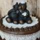 black bear wedding cake topper country weddings bride and groom bear hunting camping bear lover animal kissing rustic topper centerpiece