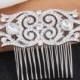 Vintage Silver Wedding Comb Crystal Art Deco