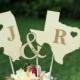Rustic Wooden States Wedding Cake topper - Wooden cake topper - Personalized Cake topper