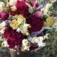 Romantic Montana Brides Fall Wedding Bouquet Available Mid July or Later  Lavender and Burgundy Peonies, Dried Flowers, Grasses and Grains