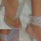 Barefoot Sandals, White Silver Sequin Bottomless Beach Bride Sandals, Wedding Sandals, Ankle Bracelets, Sequin Bridal Barefoot Sandals - $18.99 USD