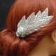 Vintage Silver Leaf Hair Comb, Wedding Hair Comb, Bridal Hair Accessories, Flower Bohemian Hair Piece, Prom Accessories, Grecian Goddess - $25.00 USD