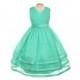Turquoise Organza Embellished V-Neck Three Layer Dress Style: D16029 - Charming Wedding Party Dresses