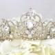Gold Wedding tiara, Bridal tiara, Wedding Crown, Gold headpiece, Wedding hair accessories, Rhinestone tiara, Crystal tiara, Bridal crown