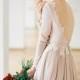 Romantic silk chiffon lace lining wedding dress