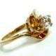 Vintage Ring 14K Gold filled CZ Cocktail Engagement Ring Two tone by PARK LANE Size 6