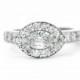 Single Halo Diamond Ring, Marquise Diamond Ring, Simple Single Halo Ring, Marquise Cut Diamond Engagement Ring, Engagement Ring 