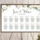 White Flower Printable Custom Wedding Seating Chart, Wedding Seating Poster, Wedding Seating Sign, Wedding Seating Board - TH61 dd WC141
