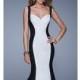 Black/White Color Block Mermaid Gown by La Femme - Color Your Classy Wardrobe