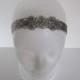 1920s Flapper headband gatsby headpiece, bridal wedding Annees 20 Stretch Elastic Velvet fascinator Party Dress 1920s Style Silver for Women