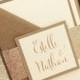 1 Rustic/Gold Glitter 'Estelle' Wedding Invitation/RSVP/Wish card sample