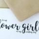 To my flower girl on my wedding day card with brown kraft envelope