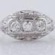 Antique Engagement Ring Art Deco .75ct Old European Cut Diamonds in Vintage Platinum