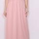 Long blush pink dress Bridesmaid dress Chiffon maxi dress Keyhole dress