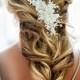 Ivory lace hair crown. Handmade bridal lace hair piece. Bridal lace fascinator. Vintage wedding head piece .Wedding hair crown.