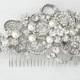 Rhinestones hair comb for bride. Pearls and crystals hair comb. Wedding hair comb vintage style. Art decor wedding hair comb