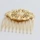 Gold Filigree Hair Comb - Gold Bridal hair comb - Wedding Hair Accessory - Bridal Hair Jewelry - Wedding Hair Piece - bridesmaids hair comb