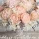 Peach Sola Wedding Bouquet, Peach Blush Wedding, Pale Peach Wedding, Alternative Bouquet, Shabby Chic, Bridal Accessories, Sola Flowers