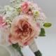 Blush and Ivory Bridesmaid Bouquet, Flower Girl Bouquet, Garden Bouquet