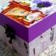 Shabby chic box, wooden storage box, decoupage box, lavender box, keepsake box, treasury box, romantic box, eco friendly, gift for woman