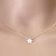 Opal Star Necklace, Opal Necklace, Opal Silver Necklace, Opal Jewelry, White Opal Necklace, Blue Star Opal Necklace, Simple Necklace