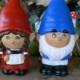 Gnome Wedding Cake Topper... The Gnomelyweds  Wedding gnomes Custom painted  ...... Gnomeo and his Juliet