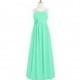 Turquoise Azazie Astrid JBD - Chiffon Back Zip Floor Length Scoop Dress - Charming Bridesmaids Store