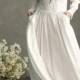 white linen dress, maxi dress, pleated waist and pintuck dress, wedding dress, maxi white dress, linen tunic dress, long linen dress