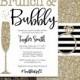 Black and Gold Brunch and Bubbly Bridal Shower Invitation - Gold Glitter Brunch & Bubbly Invitation - TAYLOR Collection - Printable File