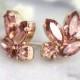Blush Bridal Earrings, Bridesmaids Blush Earrings, Swarovski Pink blush Earrings,Blush Earrings, Bridal Blush Cluster Crystal Studs Earrings