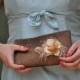 Clutch - The Lily Viola Clutch in Warm Brown silk, bride bridesmaids beaded bag, mother of bride groom flower silk purse
