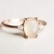 Moonstone Engagement Ring - Rose Gold Engagement Ring - Diamond Engagement Ring - Rings - Cluster Ring - Engagement Rings for Women