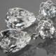 Clear Crystal Bridal Earrings Camellia Crystal Earrings Swarovski Rhinestone Silver Cz Earrings Sparkly Wedding Earrings Bridesmaids Jewelry - $26.90 USD