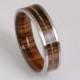 wood wedding band mens wedding ring TURQUOISE ring WOOD ring man jewelry