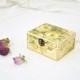 Small jewelry box - Ring bearer box - Floral wedding - Yellow jewlry box - Wooden box - Wedding ideas - Wedding box - Roses decor
