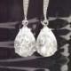 Clear Earrings - Swarovski Earrings Silver -  White Bridal Earrings - Bridesmaid Jewelry - Wedding Jewelry - Crystal Drop Earrings