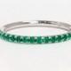Emerald Eternity Band 14K White Gold Full Pave Emerald Matching Band 1.8mm Natural Emerald Infinity Anniversary Green Birthstone Stacking