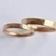 Rose Gold Wedding Ring Set - Organic Texture Wedding Rings - Distressed Texture Bands - 18 Carat Gold Rustic Wedding Bands