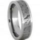 Meteorite Wedding Ring For Him Or Her, Anniversary Gift, Titanium Band, Signature Style
