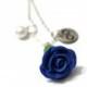 Rosebud Infinity Necklace Blue Rose Necklace, Flower Jewelry, Infinity Necklace, Bridesmaid Necklace, Blue Rose Jewelry