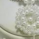 White Pearl Statement Wedding Vintage Style Old Hollywood Bridal Set, Elegant Party Stylish Seed Beads Bridesmaids Pendant Choker Bracelet
