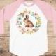 Easter Shirt with Sweet Bunny and Vintage Flowers