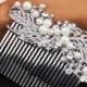 Leaf Ivory Pearl Bridal Hair Accessories Comb Silver