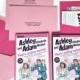 Custom Pink Comic Book Wedding Invitation Kit - Invitation, Pocket, Inserts, Addressed Envelopes