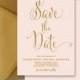 Blush Pink & Gold Save The Date Cards Gold Glitter Modern Boho Chic Glam Pastel Pink Invites FREE PRIORITY SHIPPING or DiY Printable- Mila