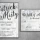 Affordable Black and Silver Wedding Invitation kit Printed, Wedding Invitations, RSVP, Lights, Sparkly, Glitter, Elegant, Modern, Classic