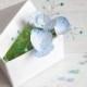 Blue hydrangea, Floral hair pins, Realistic small flowers, Blue flower hair piece, Bridal hairpins, Floral headpiece, Wedding hair piece - $18.00 USD